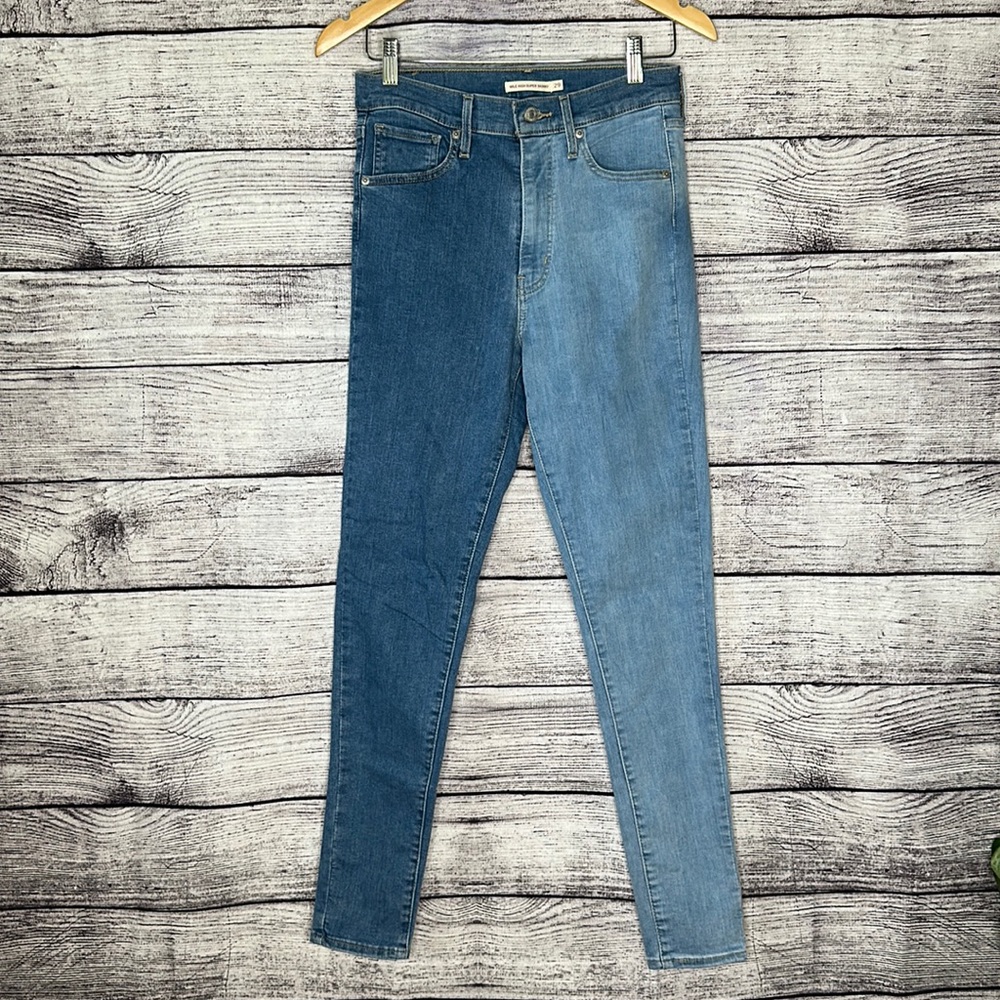 Levi's Mile High Rise Super Skinny Jean Two Tone size 29